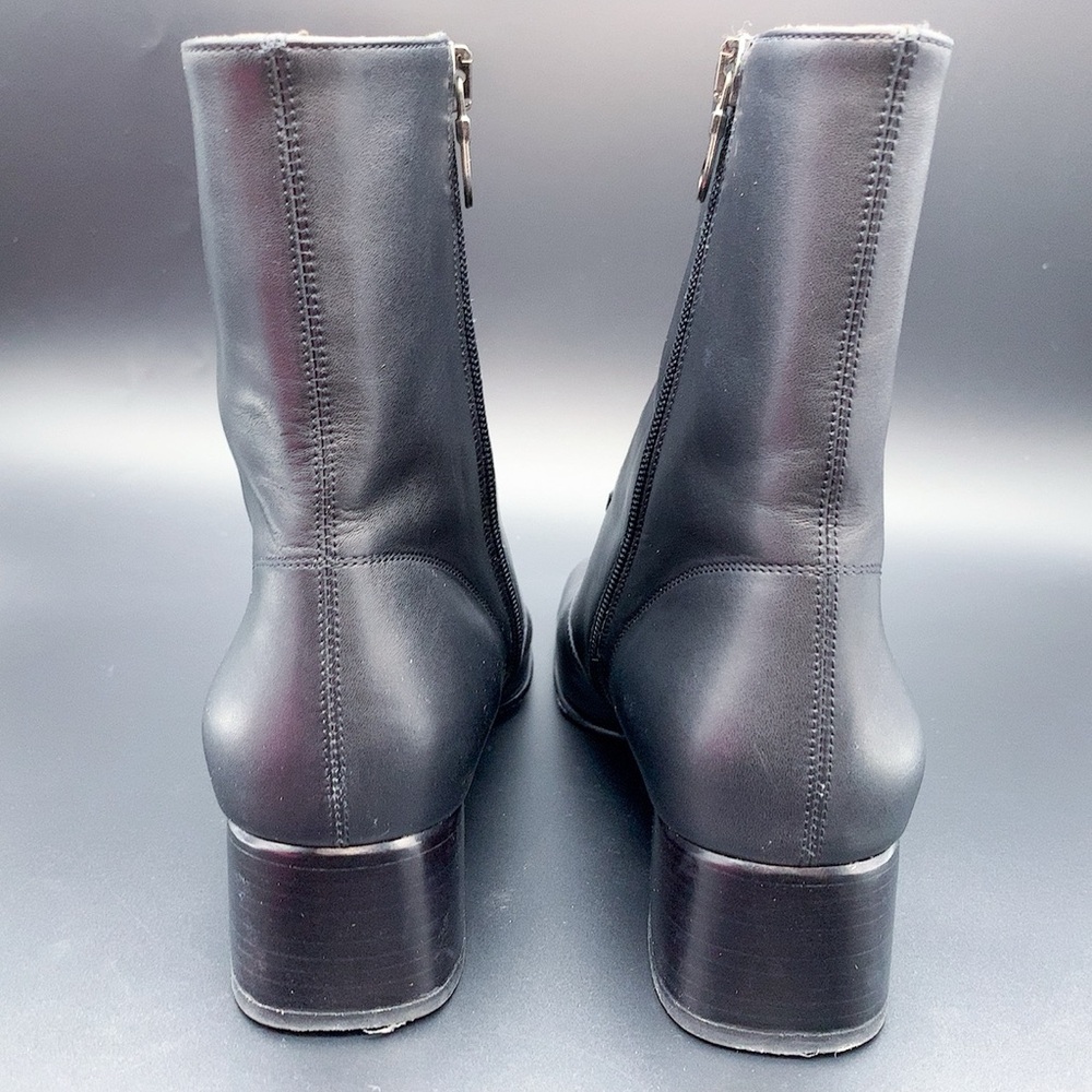 Salvatore Ferragamo Black Zippered Ankle Boots - Picture 4 of 16